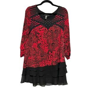 Fairy Grunge Tunic Top Dress Woman Size L Whimsigoth Dark Boho Ethereal Whimsy